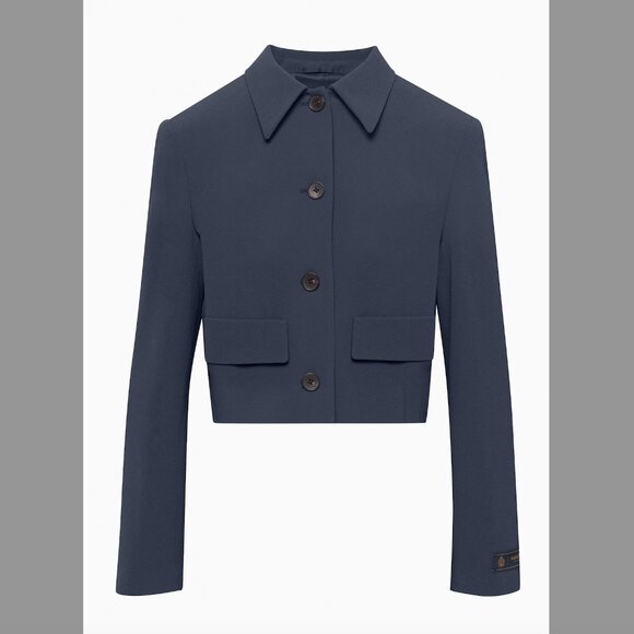 Aritzia Babaton Frances Jacket Blue Total Eclipse Size XL | Button Front Blazer - Picture 2 of 14